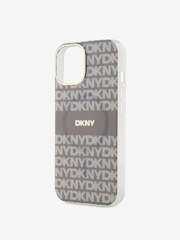 DKNY PC/TPU ponovljeni uzorak Tonal Stripe Magsafe stražnja maska ​​za iPhone 15 bež DKNY