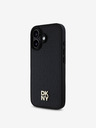 DKNY DKNY PU kožna ponovljena šara logotipa MagSafe stražnja maska ​​za iPhone 16 Plus crna