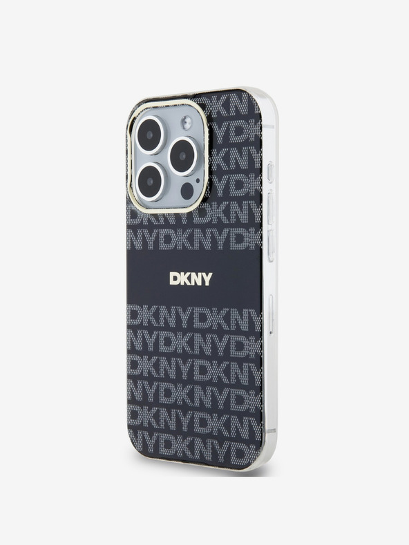 DKNY PC/TPU ponavljajući uzorak Tonal Stripe Magsafe stražnja maska ​​za iPhone 14 Pro crna DKNY