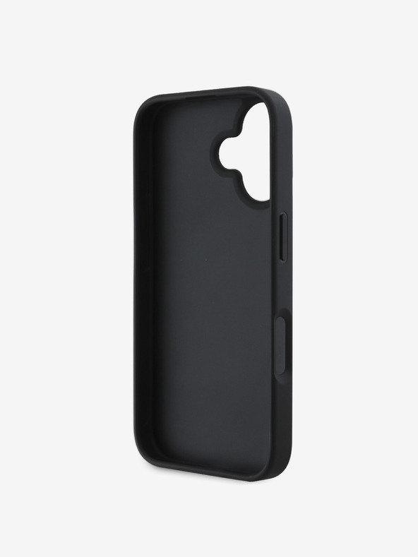 DKNY DKNY PU kožna stražnja maska ​​s kariranim uzorkom i prugama za iPhone 16 crna