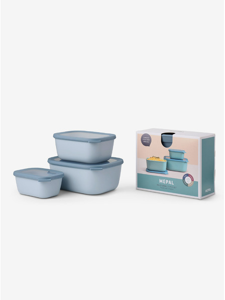 Mepal Svijetloplavi set posuda Mepal Cirqula Rectangular 750 + 1500 + 3000 ml