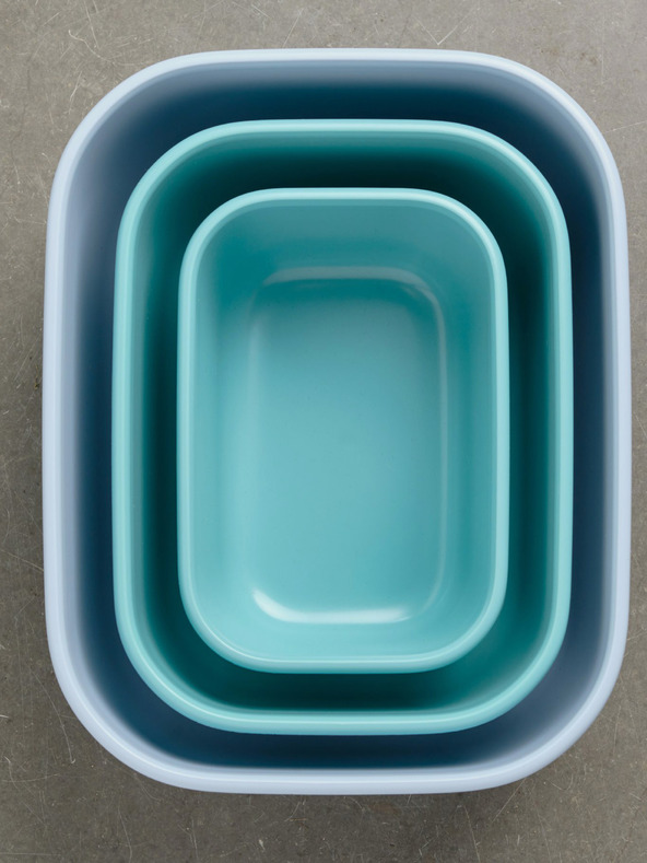 Mepal Svijetloplavi set posuda Mepal Cirqula Rectangular 750 + 1500 + 3000 ml