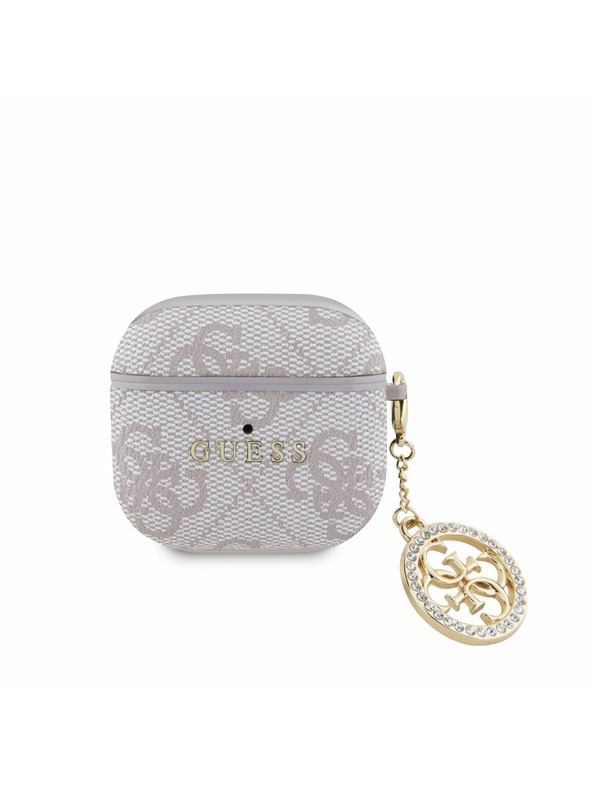 Guess Guess 4G Script PC/PU Charm Futrola za AirPods 4 Roza