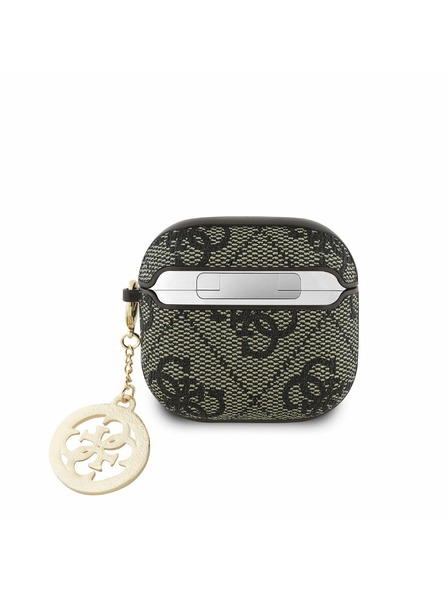 Guess Guess 4G Script PC/PU Charm Futrola za AirPods 4 Smeđa