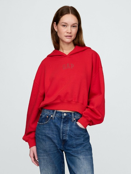 GAP Skraćena hoodie majica s logom Americana GAP