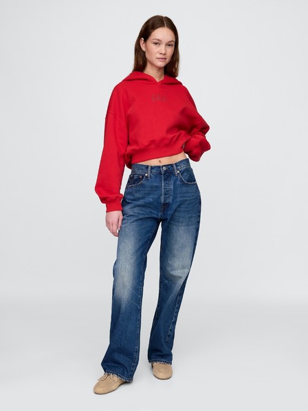 GAP Skraćena hoodie majica s logom Americana GAP