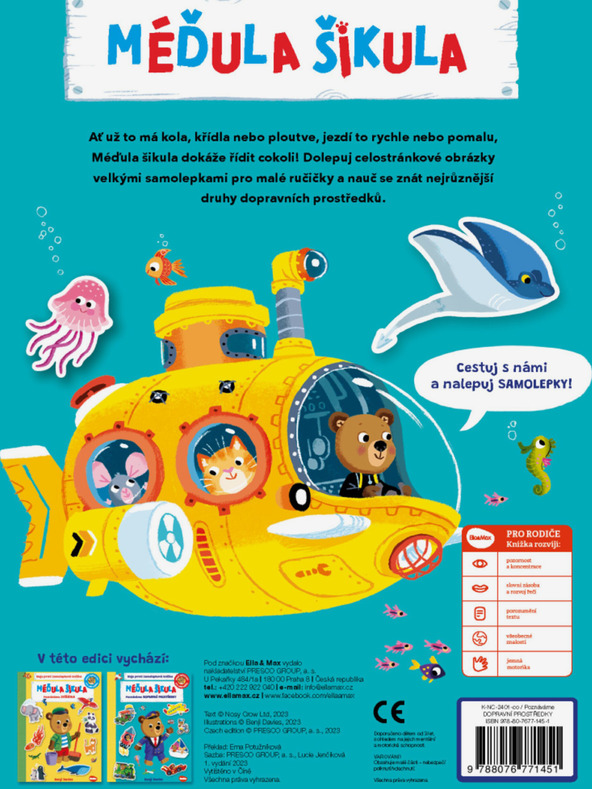ELLA & MAX MÉďULA ŠIKULA: PRIJEVOZNA SREDSTVA POZNAJEMO - Knjiga naljepnica