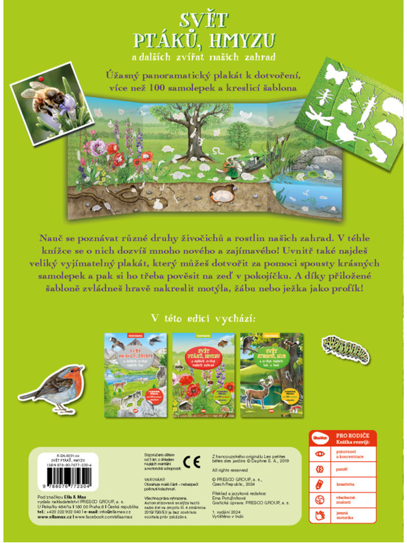ELLA & MAX SVIJET PTICA, KUKACA i ostalih životinja naših vrtova - Knjižica s posterom i naljepnicama
