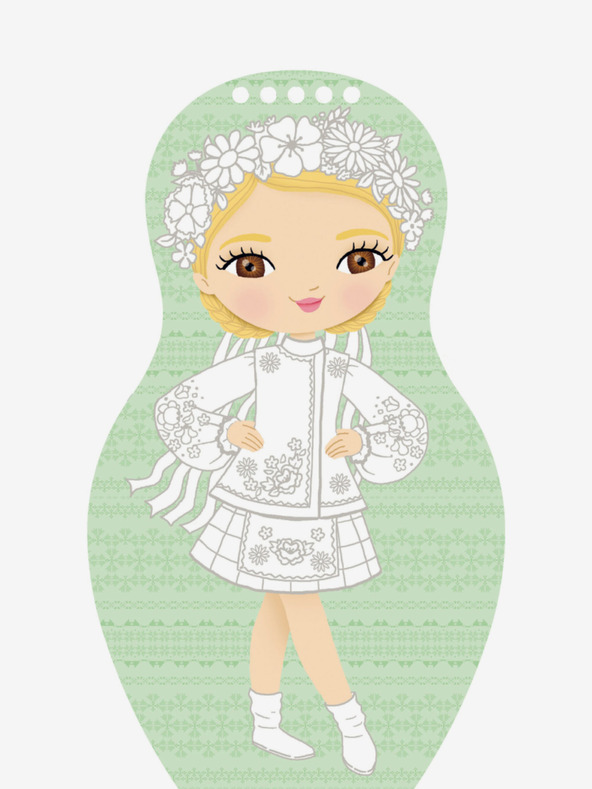 ELLA & MAX Oblačimo ukrajinske lutke ALINA - Bojanke