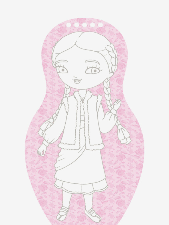 ELLA & MAX Oblačimo ukrajinske lutke ALINA - Bojanke