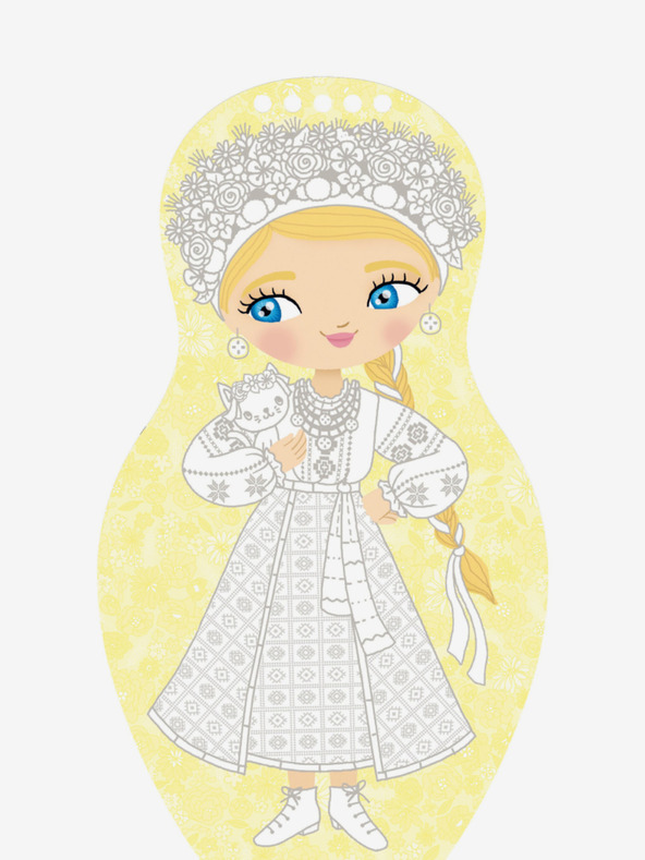 ELLA & MAX Oblačimo ukrajinske lutke ALINA - Bojanke