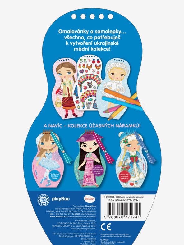 ELLA & MAX Oblačimo ukrajinske lutke ALINA - Bojanke