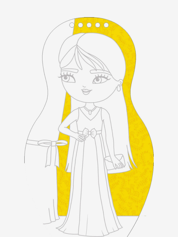 ELLA & MAX Oblačimo mađarske SÁRA lutke - Bojanke