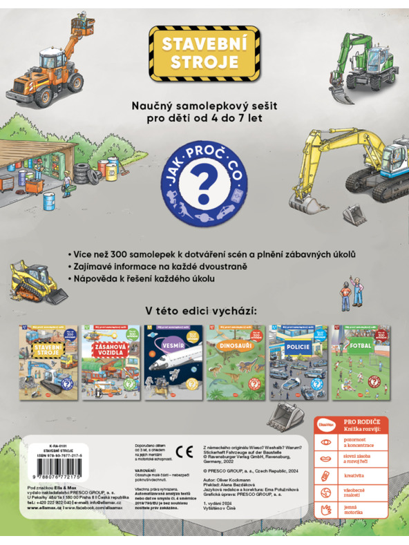 ELLA & MAX Moja prva knjiga naljepnica - GRAĐEVINSKI STROJEVI