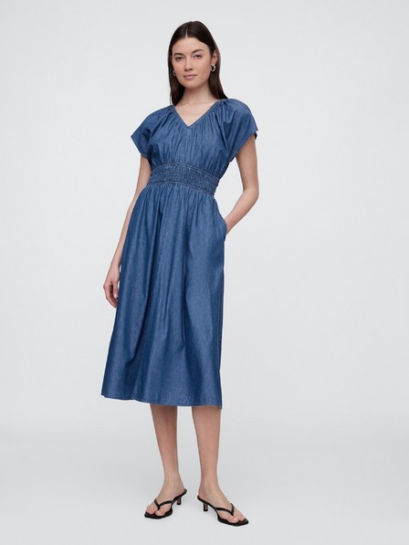 GAP Chambray maxi haljina s džepovima GAP