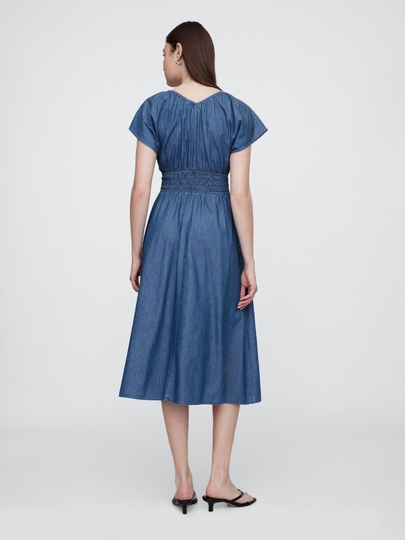 GAP Chambray maxi haljina s džepovima GAP