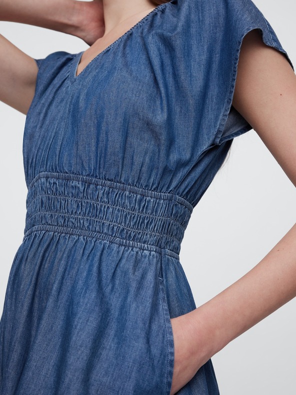GAP Chambray maxi haljina s džepovima GAP
