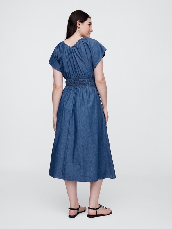 GAP Chambray maxi haljina s džepovima GAP