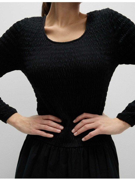 Marks & Spencer Marks & Spencer crna midi haljina spuštenog struka od čistog pamuka