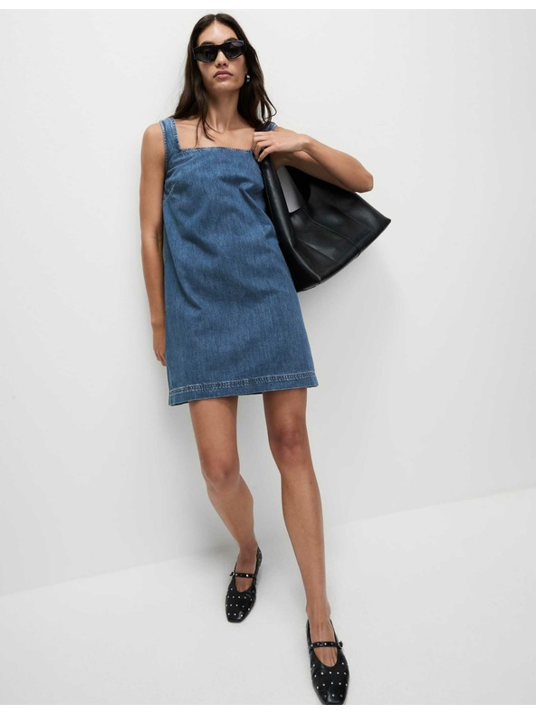 Marks & Spencer Marks & Spencer mornarsko plava teksasna haljina od čistog pamuka