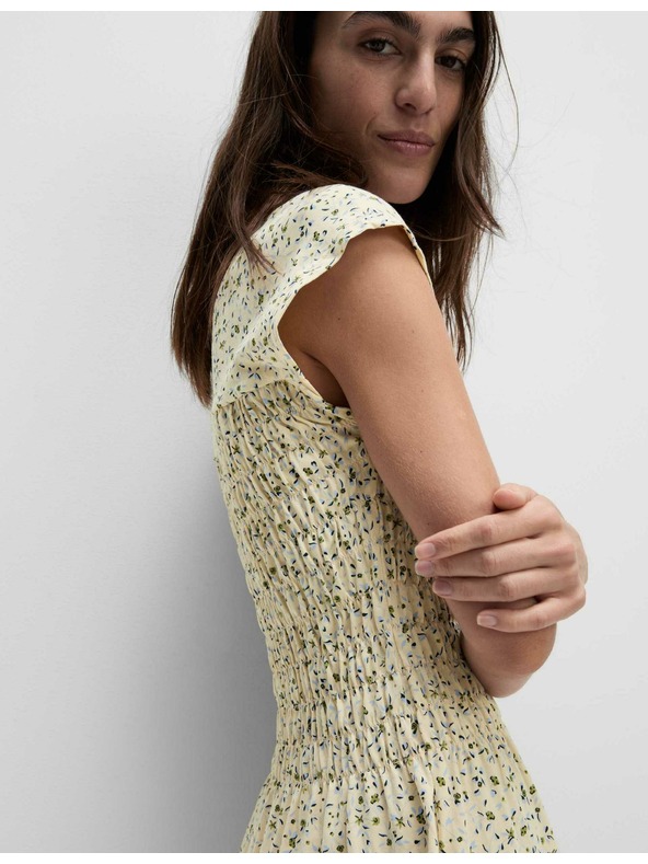 Marks & Spencer Meke naborane midi haljine od čiste pamučne tkanine Marks & Spencer krem