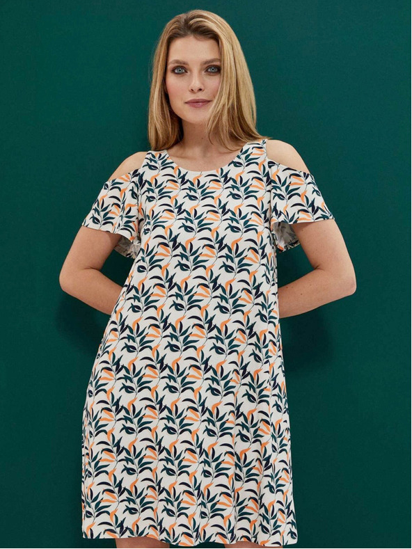 Moodo Bijela ženska Moodo haljina s uzorkom