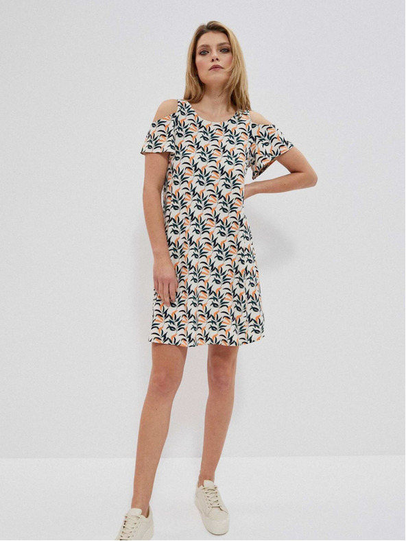 Moodo Bijela ženska Moodo haljina s uzorkom