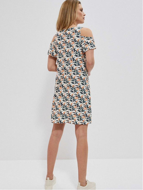 Moodo Bijela ženska Moodo haljina s uzorkom