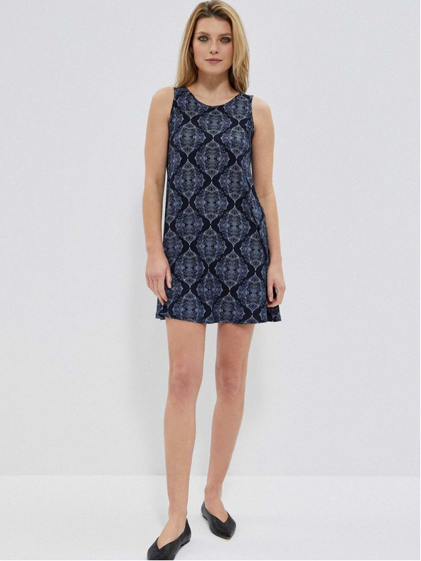 Moodo Tamno plava ženska Moodo haljina s uzorkom