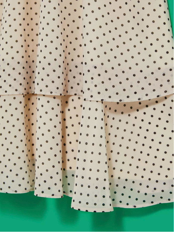 Moodo Crna i bež ženska točkasta haljina marke Moodo