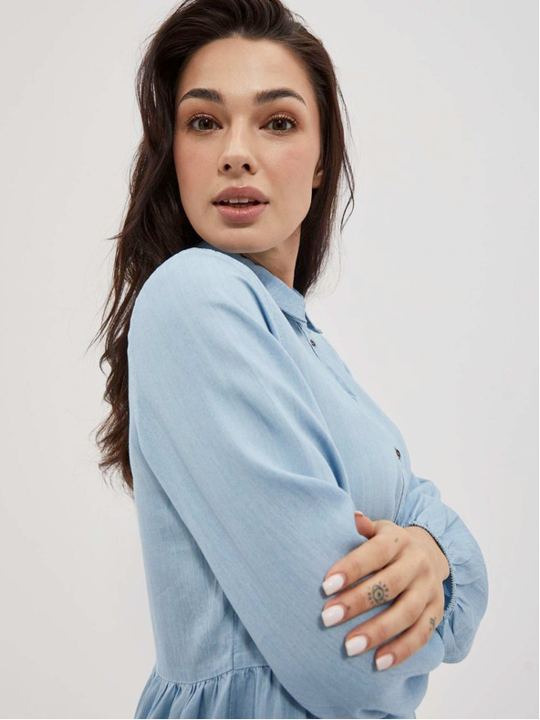 Moodo Moodo svijetloplava ženska košulja haljina