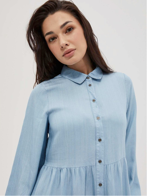 Moodo Moodo svijetloplava ženska košulja haljina