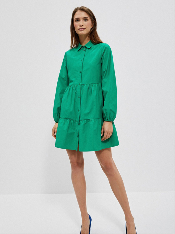Moodo Moodo zelena ženska košulja haljina
