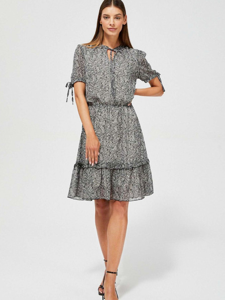 Moodo Moodo crna ženska haljina s uzorkom