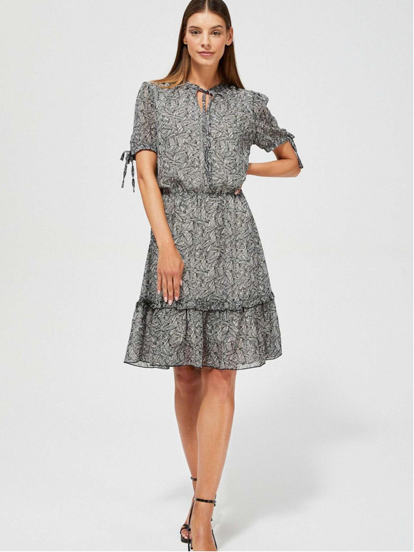 Moodo Moodo crna ženska haljina s uzorkom