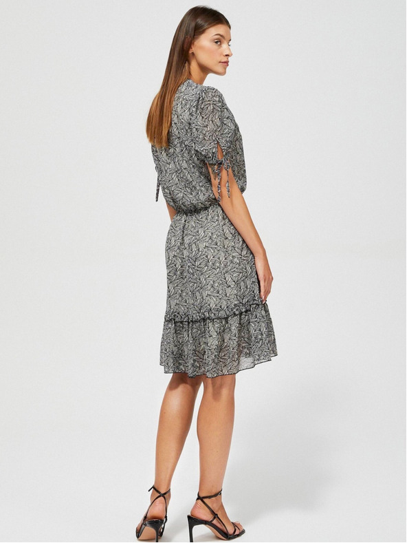 Moodo Moodo crna ženska haljina s uzorkom