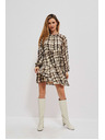 Moodo Smeđe-bež ženska Moodo haljina s uzorkom