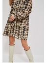 Moodo Smeđe-bež ženska Moodo haljina s uzorkom