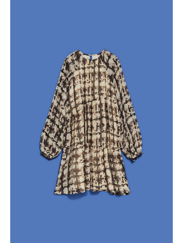 Moodo Smeđe-bež ženska Moodo haljina s uzorkom