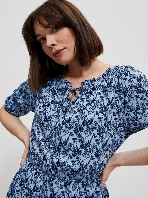 Moodo Moodo ženska plava cvjetna haljina