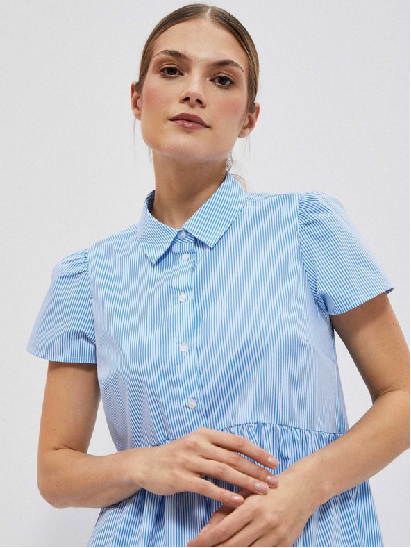 Moodo Ženska košulja na bijele i plave pruge Moodo