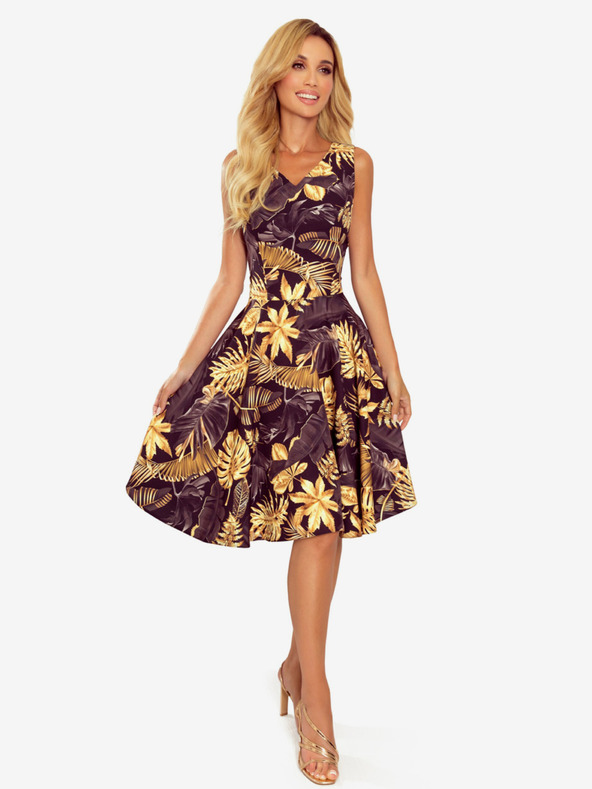 numoco Haljina - izrez u obliku srca - Numoco zlatni listići