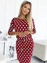 numoco Sportska haljina na vezanje i džepove - bordo + točkice Numoco
