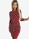 numoco Sportska haljina na vezanje i džepove - bordo + točkice Numoco