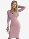 numoco Haljina s V izrezom s tri gumba - Dusty Pink Numoco