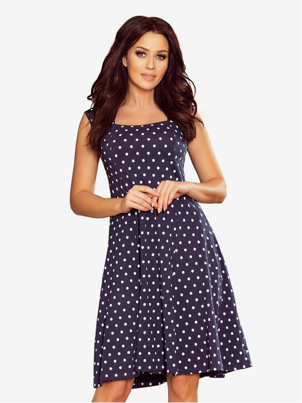 numoco Haljina s izrezom - tamnoplava na točkice Numoco STELLA