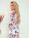 numoco Haljina od šifona s volanima i širokom gumicom - rozi cvjetići Numoco