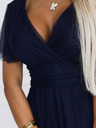 numoco NASTIA Duga haljina s okruglim izrezom i kratkim rukavima - tamnoplavi Numoco