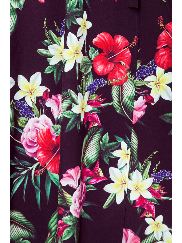 numoco Crna ženska duga cvjetna haljina s volanom i dekolteom marke Numoco