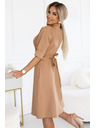 numoco Lepršave košuljaste haljine sa pojasom - MOCHA MOUSSE
